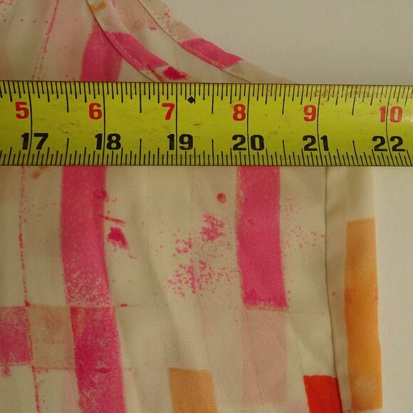 Cato Sleeveless V-Neck Pink Geometric Print Tank Top Women Size L Career Shell - Picture 8 of 10